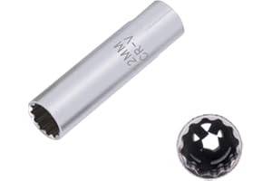 Clé à Bougie D'Allumage,iSpchen 12MM Clé De Retrait De Bougie D'Allumage Douille De Bougie D'Allumage Magnétique Clé à Douille à Paroi Mince pour Bougie D'Allumage pour Voiture,Camion,Moto
