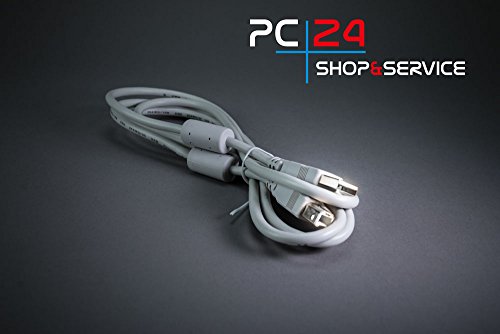 PC24 Shop & Service USB Drucker Kabel A/B | USB Druckerkabel | USB Anschlusskabel | USB Verbindungskabel | USB Kabel A-Stecker auf USB Kabel B-Stecker | Stecker A auf Stecker B (auch Druckerkabel), USB 2.0, Länge 1,8m, Farbe Grau - 2