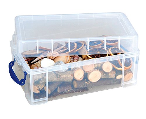 Aufbewahrungsbox, 5 l, Kunststoff, 340 x 200 x 125 mm, Clipbox, lebensmittelecht, stapelbar, gut auswaschbar, Ordnungs-Box, Aufbewahrung Bastelmaterial