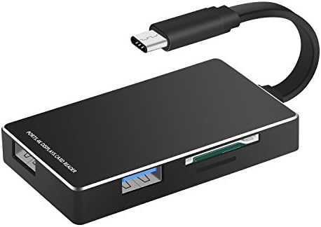 Type C Adapter, Relohas Type C USB Hub with Power Delivery, 6 in 1 USB C Hub to 4K HDMI/ USB 3.0/ SD &amp; MicroSD Card Reader/ Type C Female Charger Adapter For New MacBook IMac Pro ChromeBook and More Devices with Type C Port - Aluminum Alloy Black