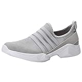 Unisex Sport-Schuhe/Dorical Damen Herren Mesh Slip On Low-Cut Sneakers Walking Outdoor Gym Bequem Leichte Atmungsaktiv Freizeitschuhe Rutschfest Net Schuh Turnschuhe 35-46 EU Reduziert(Grau,46 EU)