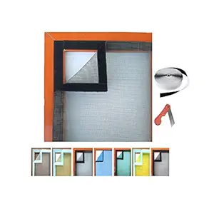 MESH Planet Mosquito Net for Window 3/4feet(90/120cm) 35/47Inches 1 Year Guarantee Already Stitched with Net(Grey Color) with Fiber Glass 200GSM Model NO:6