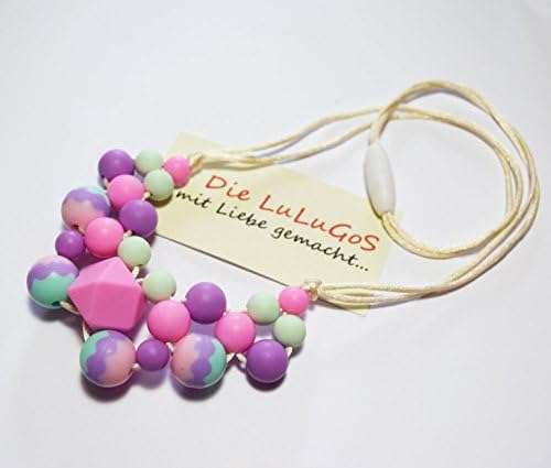 Silicone Teething Necklace for Mum &amp; Baby Mama Breastfeeding Necklace Necklace Teething BPA Free Pink/Purple/Beige