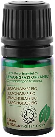 Naissance Organic Lemongrass (Flexuosus) Essential Oil 10ml - Pure,Natural, Steam Distilled, Cruelty Free, Vegan & Undiluted