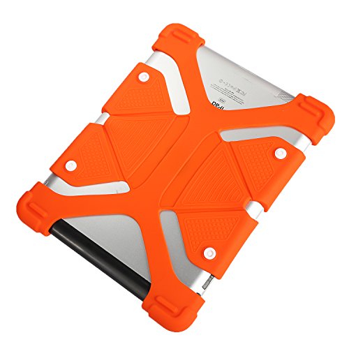 NEWSTYLE 8,9-10,5 Zoll Universal Tablet Ständer Halterung Hülle Ultra Slim Flexible Silikon Schutzhülle – Orange - 6