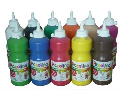 PICCOLINO Kindergarten Malfarben – Schulmalfarben Set mit 11 Farben in 500ml Flaschen - 2