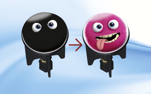 WENKO 21438100 Waschbeckenstöpsel Pluggy® Thermo Monster – Abfluss-Stopfen, für alle handelsüblichen Abflüsse, Kunststoff, 3.9 x 6.5 x 3.9 cm, Mehrfarbig - 5