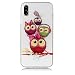 Produktbild iPhone X Hülle, Chreey Glatt Transparent Schutzhülle 3D Druck Öl Glanz Relief Muster Crystal Klar Handyhülle Ultra Slim Weich TPU Silikon Case Cover Skin Kratzfeste [Vier Eulen]