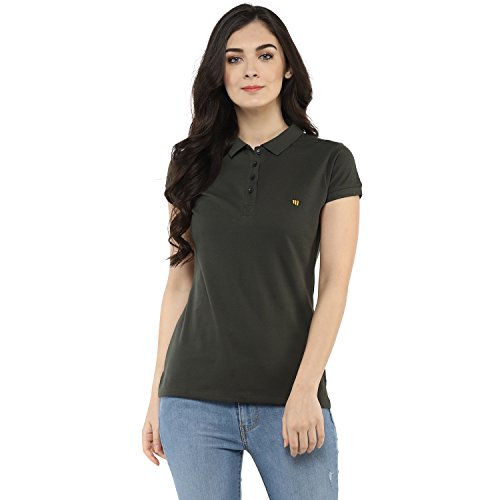 Modeve Women's Solid Polo T-Shirt