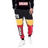 Yazidan Herren Spleißen Bedruckte Overalls Lässige Pocket Work Casual Hosen Hip Hop Hosen Laufen Track Pants Jogginghose Herren lang | Trainingshose Sporthose mit Bündchen | Enger Beinabschluss