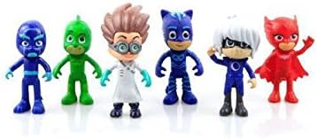 6pcs Pj Masks Characters Catboy Owlette Gekko Cloak Action Figure Toys Kids Gift.
