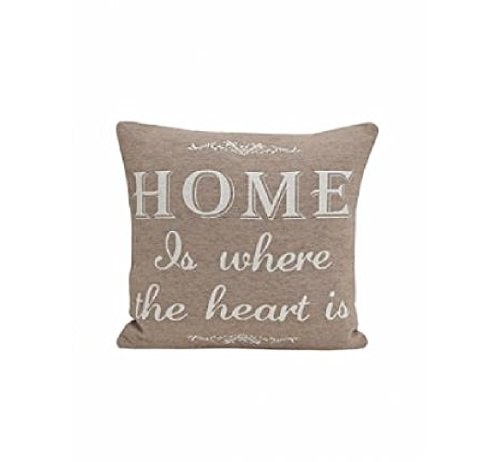 Kissen - Kuschelkissen - Dekokissen- Deko - Home is where the Heart is - Auf den ersten Blick ein wenig ungewöhnlich . Eine bequeme Alternative zum gewöhnlichen Kissen und auf jedem Sofa ein echter Hingucker . Ein echter Hingucker Maße ca. 45 x 45 cm (braun - beige)