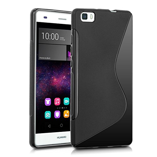 Funda carcasa para HUAWEI P8 LITE GEL TPU Dise  o S-Line Color NEGRO