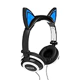 Barsone Cascos Brillanate Como Orejas de Gato para Los Niños, Auriculares de Dia