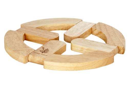 Set Topfuntersetzer aus Holz Durchmesser variabel von 180 auf 280 mm - 2