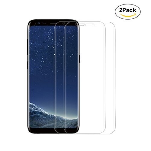 Lot de 2 Samsung Galaxy S8 Verre Trempé [Coque Compatible], Skitic Ultra Mince 3D Couverture Complète Dureté 9H Tempered Glass Screen Protector pour Samsung Galaxy S8 Smartphone 