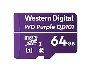 Western Digital WD Purple 64GB Surveillance and Security Camera Memory Card for CCTV & WiFi Cameras (WDD064G1P0C)