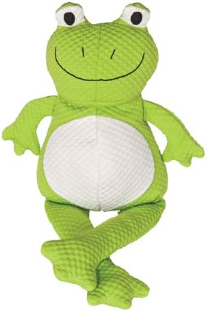 Patchwork Pet TuffPuff Froggle Squeaker Plush Dog Toy, 20-Inch