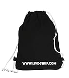 Hochwertiger Turnbeutel | Gym-Bag | Hipster-Tasche | Stoff-Beutel | Sport-Beutel | Schwarz mit Spruch: SCHMIER DIR ´N BROT | 100% Baumwolle -