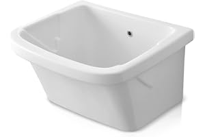 INBAGNO Vasca lavatoio Ceramica 60x50, Installazione da appoggio, su Piano o muretto, per Interno ed Esterno, pilozzo Profondo 32 cm