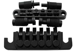 Guyker Guitar Tune-O-Matic Saddle Bridge BM003 and Vintage Stop Bar Lock TP6 Tailpiece Combo Replacement Compatible with Gibson Les Paul LP SG Style 6 Strings Electric Guitar (Black)