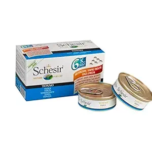 Schesir Canned Wet Cat Food - Tuna in Jelly - 6 x 50 g