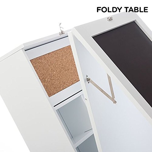 Wandklapptisch mit integriertem Regal, Wandschrank Foldee Table W