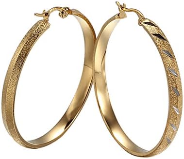 Women Earrings,Tianmao Europe Exaggerated Large Circle Earrings 18K Gold Sand Spray Stud Fashion Jewelry