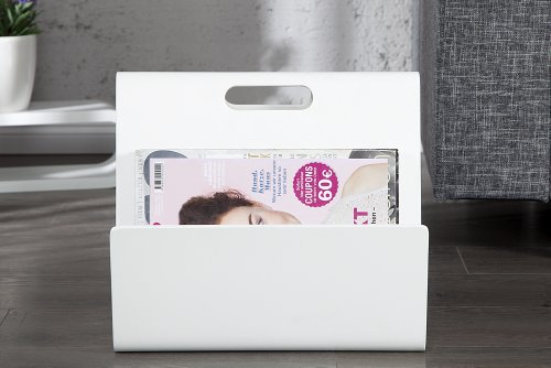 Zeitungsständer CASSIE weiss aus Holz Magazinständer Magazine Zeitschriftenhalter Zeitschriften Ständer - 3