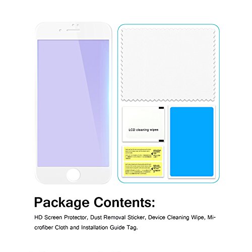 iPhone 8 7 Screen Protector, Humixx Slim 3D Curved Full Coverage Shatterproof 9H Tempered Glass Screen Protector [Anti-blue Light] [Anti Fingerprint] HD Screen Cover Film for Apple iPhone 8/7 (White)