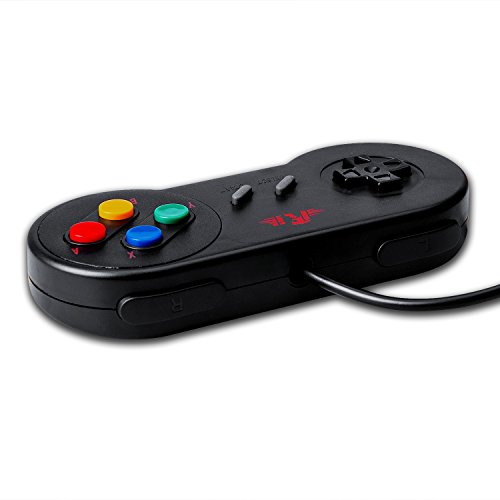 Rii GP100 SNES Retro USB Super Nintendo Controller  USB PC Controller  Raspberry Pi Controller for Windows PC MAC Raspberry Pi  2 Pack   Black 