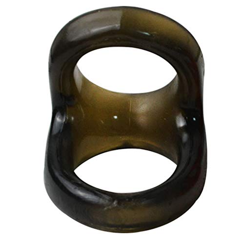 GMgqsagocyca Ring Penis, Soft Flexible Men Delay Ejaculation Double Cock Ring Penis Lock Adult Sex Toy Black