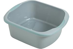 Addis Premium Soft Grip Large Rectangular Washing Up Bowl, 9.5 litre, Tranquil Haze
