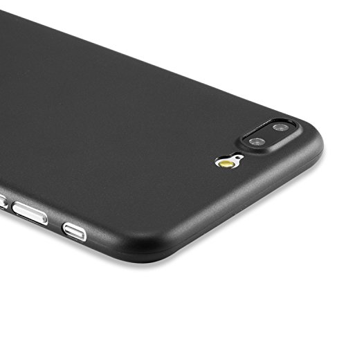 Funda iphone 8 plus   iPhone 7 plus  5 5 pulgadas  0 3mm extremamente fina y ligera de perfecta para la m  s delgada funda dura protectora de parachoques con una cubierta trasera semitransparente Negro