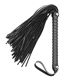 BESTOYARD Leather Paddle Leather Harness Whip Spanking Slapper Exotic Toys for Adults Couples Lovers (Black)