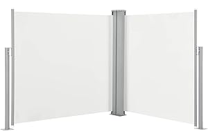 Festnight Tenda Laterale Riavvolgibile Paravento da Giardino per Balcone e Terrazzo Anti-UV Protezione Privacy 100x600 cm/120x600 cm /140x600 cm/100x1000 cm/120x1000 cm/140x1000 cm/170x1000 cm