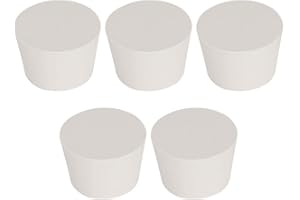 Labasics 10PK 9# Tapones de Goma Sólida - Tamaño:36mm Botella, 46mm Superior, 31mm Largo - Tapones de Goma Cónicos Blancos para Laboratorio