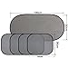 Heemepink 1 Set 5PCS Foldable Car Window Sunshade,4 x Car Side window sun shade + 1 x Car Rear Window Sun Shade Cover Mesh Visor Shield Screen Black