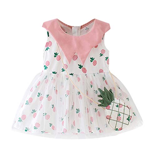 Preisvergleich Produktbild Amphia Mädchenkleid - Kinder-Baby-Plaid-Frucht gedruckte Partei- Prinzessin Kleid Mädchen