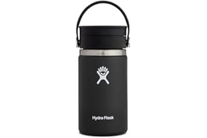 HYDRO FLASK – Podróżny kubek na kawę 354 ml (12 oz) – Izolowany próżniowo kubek podróżny ze stali nierdzewnej ze szczelną zakrętką Flex Sip – Bez BPA – Szeroki gwint – Kolor - Black