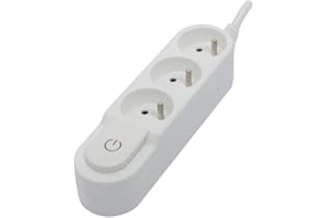 CHACON Bloc Design 3x16A avec Interrupteur - 3m - Blanc