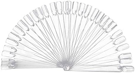 100 Pcs Clear Fan-shaped False Fake Nail Art Tips Sticks Polish Gel Salon Display Chart Practice Tool