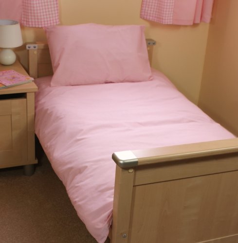 PINK COT DUVET COVER & PILLOWCASE - 100% COTTON - 100x120cm - UK MADE