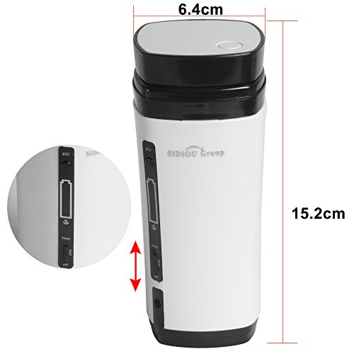 Sidiou Group Automatische Rühren nachladbare USB-Stromversorgung Beheizte Warmer Kaffee Wasser-Getränk-Cup Getränke Tee Heizung Tasse 130ml (weiß) - 3