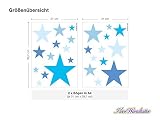 I-love-Wandtattoo WAS-10105 Kinderzimmer Wandsticker Set „Blaue Sterne für Jungen“ zum Kleben Wandtattoo Wandaufkleber Sticker Wanddeko - 3