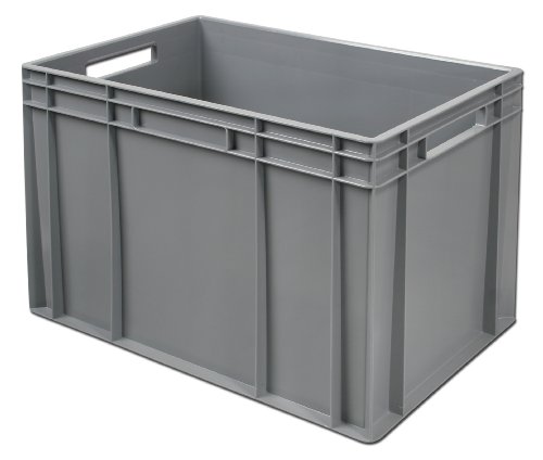 Euro-Stapelbehälter, LxBxH 600x400x420 mm, grau, Inhalt 83 Liter