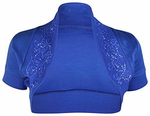 New 100% Cotton Sequin Beaded Cap Short Sleeve Shrug Bolero Cardigan Top Size 8-26