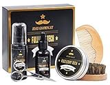 【TRATA TU BARBA DE BUENA MANERA】Nuestro bien hecho Barba Peine, Boars Hair Brush y afiladas tijeras de acero inoxidable hacen que recortar, moldear y domesticar su barba sea más fácil que nunca.