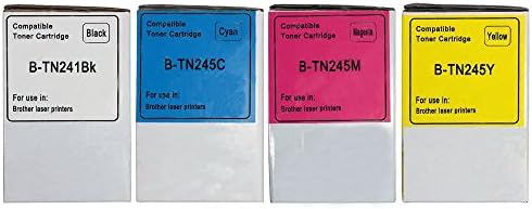 1 IATUK Compatible Set of 4 Laser Toner Cartridges to replace Brother TN241/TN245 - Black / Cyan / Yellow / Magenta for use with Brother DCP-9020CDW, HL-3140CW, HL-3150CDW, HL-3170CDW, MFC-9140CDN, MFC-9330CDW, MFC-9340CDW