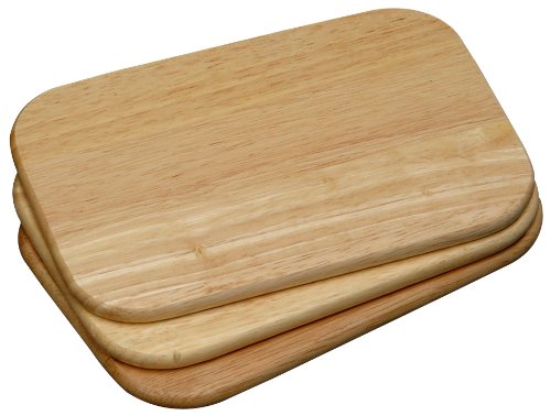 Kesper 64003 Frühstücksbrettchen 3-er Pack, Gummibaumholz, Maße: 23 x 15 x 1 cm